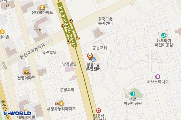 공릉1동주민센터 위치 지도 — 서울특별시 노원구 동일로186길 3-24