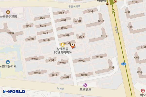 민들레어린이공원 위치 지도 — 서울특별시 노원구 상계8동667