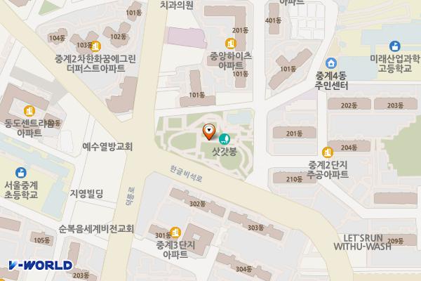 삿갓봉근린공원 위치 지도 — 서울특별시 노원구 중계4동356