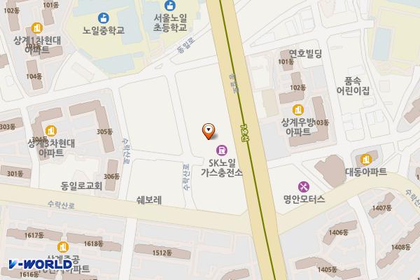 SK행복충전 노일가스충전소 위치 지도 — 서울특별시 노원구 동일로 1601 (상계동)