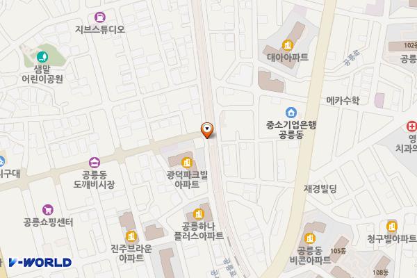 경춘선숲길(도깨비시장 앞) 위치 지도 — 서울특별시 노원구 공릉동 354-5