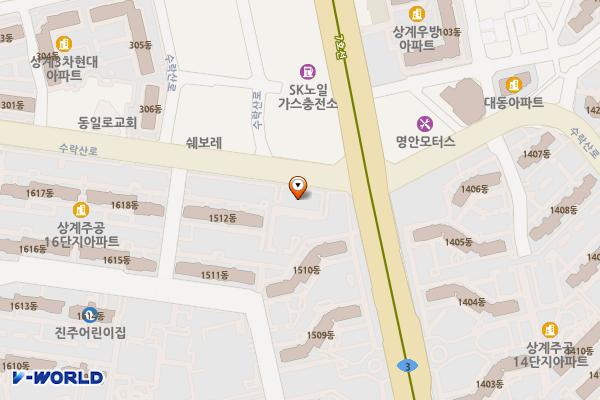 산철쭉어린이공원 위치 지도 — 서울특별시 노원구 상계8동625