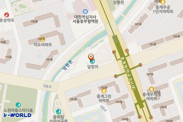 달맞이근린공원 위치 지도 — 서울특별시 노원구 중계2,3동500