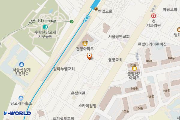 상계종합사회복지관 위치 지도 — 서울특별시 노원구 덕릉로115나길 25