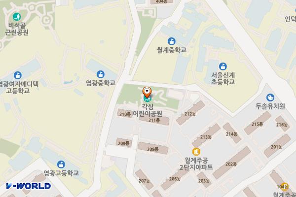 각심어린이공원 위치 지도 — 서울특별시 노원구 월계2동555