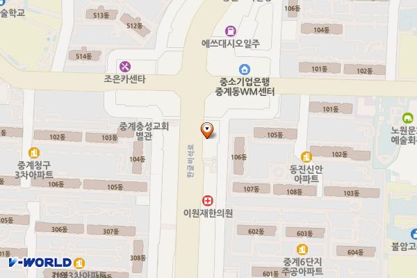 그린코아빌딩 위치 지도 — 서울특별시 노원구 한글비석로 250