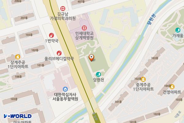 당현천근린공원 위치 지도 — 서울특별시 노원구 상계6,7동762-1
