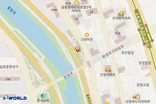 한천가로공원 위치 지도 — 서울특별시 노원구 공릉1동 626-5