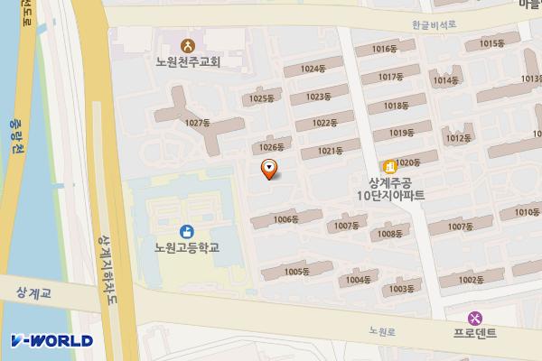 반디어린이공원 위치 지도 — 서울특별시 노원구 상계8동665