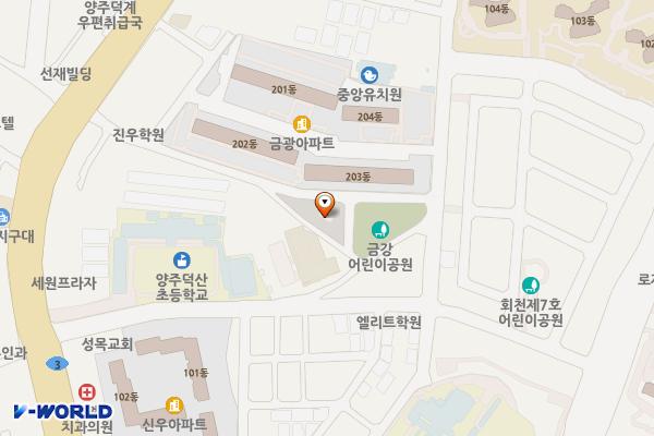 금광아파트 옆 공영주차장 위치 지도 — 경기도 양주시 덕계동 424-35