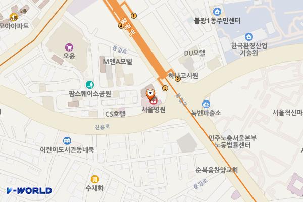 서울병원 개방화장실 위치 지도 — 서울특별시 은평구 진흥로 191