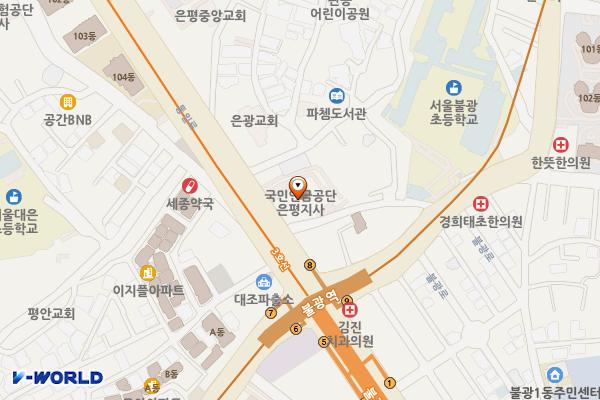 한화생명빌딩 개방화장실 위치 지도 — 서울특별시 은평구 통일로 742