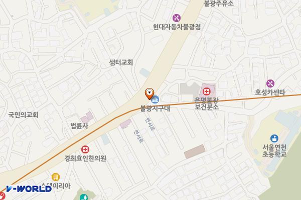 불광지구대 화장실 위치 지도 — 서울특별시 은평구 연서로 290