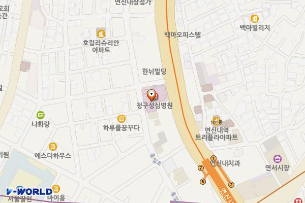 청구성심병원 화장실 위치 지도 — 서울특별시 은평구 통일로 873
