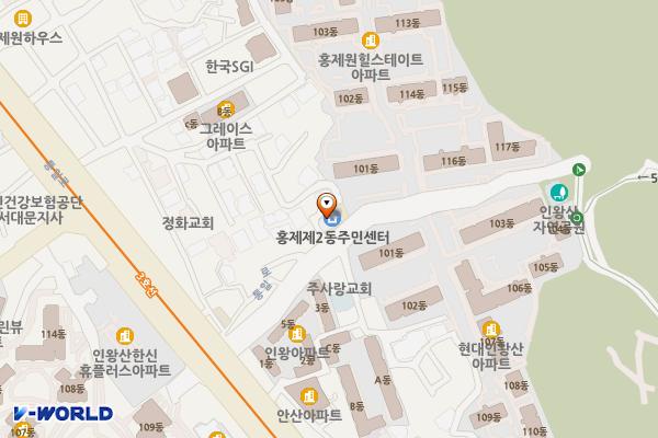 홍제2동 주민센터 위치 지도 — 서울특별시 서대문구 통일로34길 27