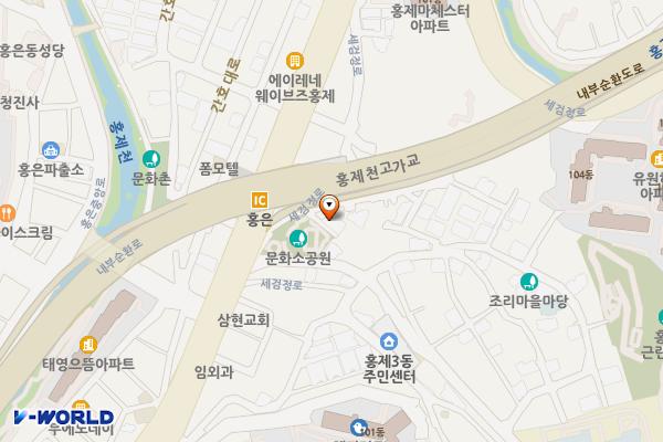 홍제배드민턴장 위치 지도 — 서울특별시 서대문구 세검정로 78-10