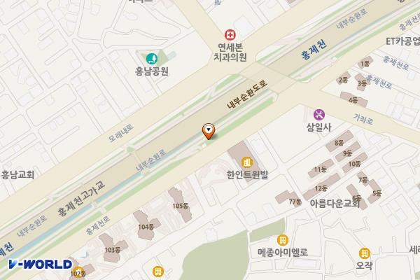 해달별 공중화장실 위치 지도 — 서울특별시 서대문구 홍제천로 149