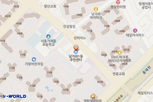 남가좌1동 주민센터 위치 지도 — 서울특별시 서대문구 모래내로15길 37