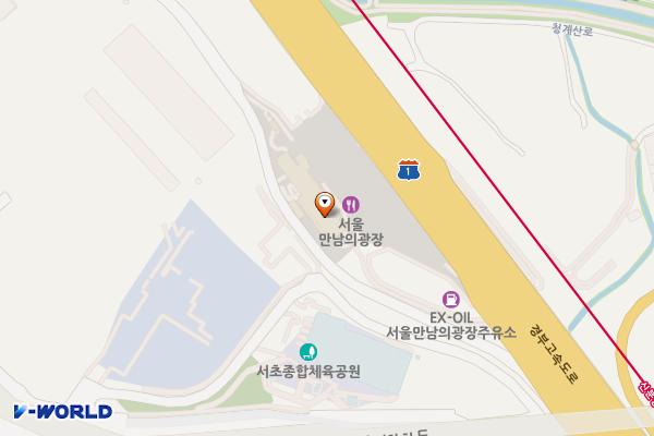 서울만남(부산) 휴게소 위치 지도 — 서울특별시 서초구 양재대로12길 73-71 (원지동)