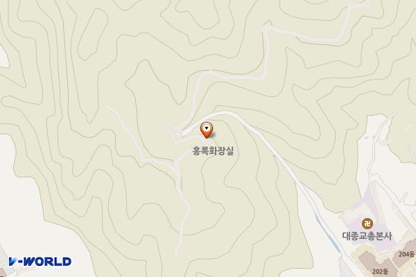홍록배드민턴장 화장실 위치 지도 — 서울특별시 서대문구 홍은동 산1-88