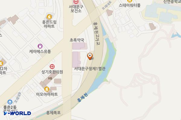 카페폭포 위치 지도 — 서울특별시 서대문구 연희로 262-24