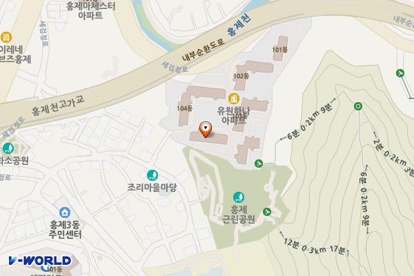 홍제근린공원 화장실 위치 지도 — 서울특별시 서대문구 세검정로 134