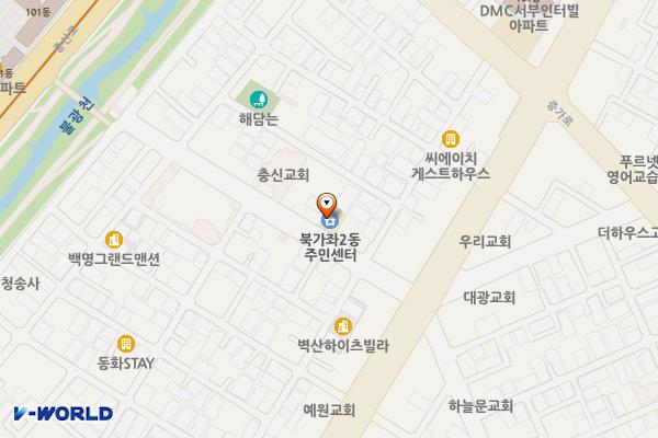 북가좌2동 주민센터 위치 지도 — 서울특별시 서대문구 응암로1길 10