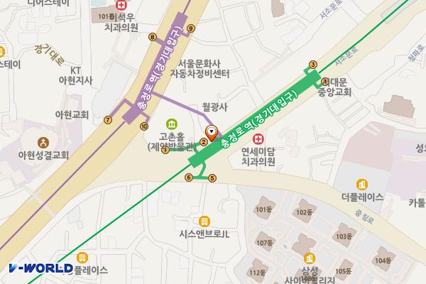 3호선 무악재역 위치 지도 — 서울특별시 서대문구 서소문로 지하 17