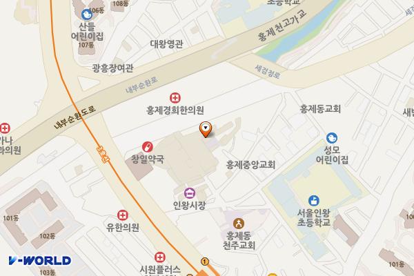 대우약국 옆 층간화장실 위치 지도 — 서울특별시 서대문구 인왕시장길 18
