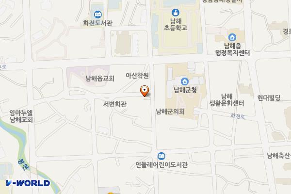 쏭애드 앞 주차장 위치 지도 — 경상남도 남해군 남해읍 서변리 305-2