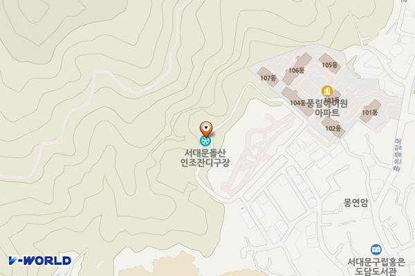 돌산축구장 화장실 위치 지도 — 서울특별시 서대문구 홍은동 10-305