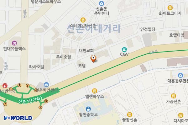 아남오피스텔 개방화장실 위치 지도 — 서울특별시 서대문구 신촌로 121