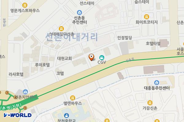 르메이에르신촌3차 개방화장실 위치 지도 — 서울특별시 서대문구 신촌로 127