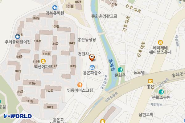 홍은종합사회복지관 위치 지도 — 서울특별시 서대문구 세검정로1길 116