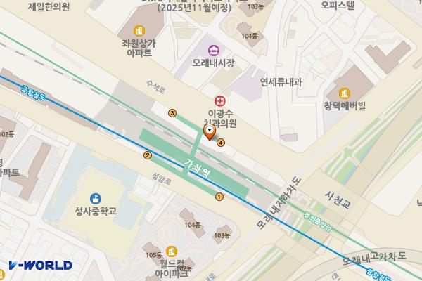 경의중앙선 가좌역 위치 지도 — 서울특별시 서대문구 수색로 27