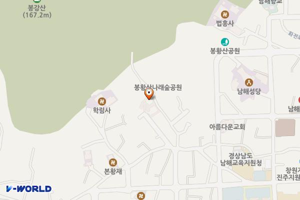 남해읍(나래숲) 주거지 주차장 위치 지도 — 경상남도 남해군 남해읍 아산리 262