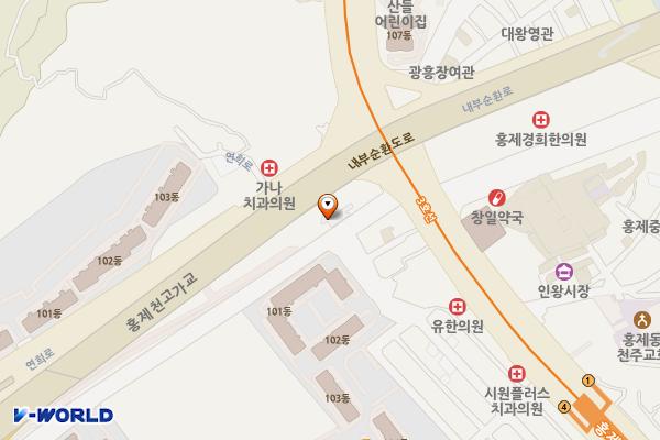 하하호호(홍제견인차량보관소) 위치 지도 — 서울특별시 서대문구 홍제내길 227