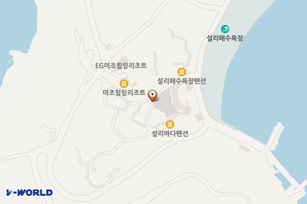 설리해수욕장 주차장(어촌뉴딜) 위치 지도 — 경상남도 남해군 미조면 송정리 966