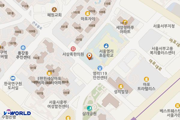 염리공영주차장 위치 지도 — 서울특별시 마포구 큰우물로 61, 염리 제2공영주차장 (염리동)