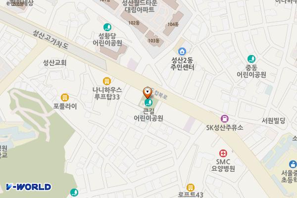 큰길어린이공원화장실 위치 지도 — 서울특별시 마포구 월드컵북로 183, 큰길어린이공원 (성산동)