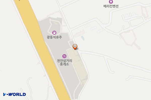 천안삼거리(서울) 휴게소 위치 지도 — 충청남도 천안시 동남구 쉼1길 42 (삼룡동)173-1