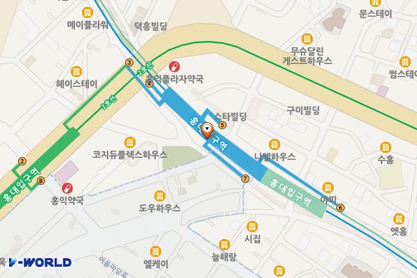 홍대입구역(경의중앙선) 위치 지도 — 서울특별시 마포구 양화로 지하188, 홍대입구역(경의중앙선) (동교동)