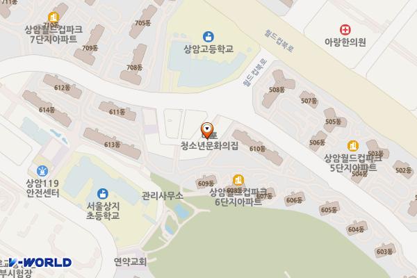 마포청소년문화의집 화장실 위치 지도 — 서울특별시 마포구 상암산로1길 67, 1층 (상암동)