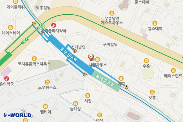 애프터눈커피 화장실 위치 지도 — 서울특별시 마포구 신촌로4길 22-14, 1층 (동교동)