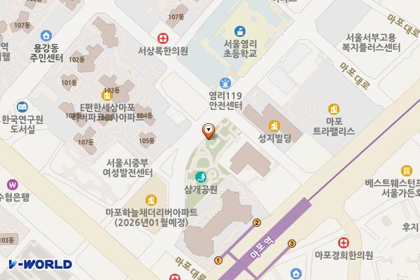 도화소어린이공원화장실 위치 지도 — 서울특별시 마포구 토정로37길 22 (도화동)