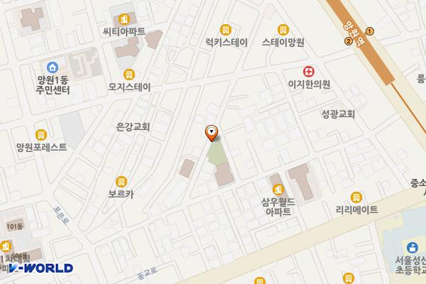 한마음어린이공원 화장실 위치 지도 — 서울특별시 마포구 월드컵로15길 53, 공원화장실 (망원동)