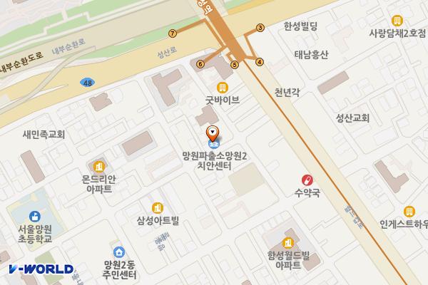 망원치안센터 위치 지도 — 서울특별시 마포구 월드컵로31길 18, 망원2치안센터 (망원동)