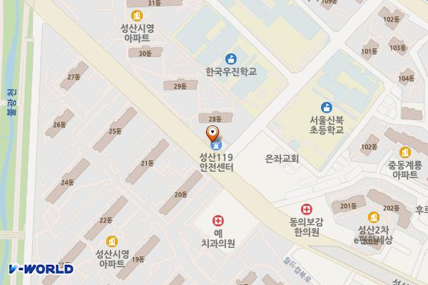 성산119안전센터 화장실 위치 지도 — 서울특별시 마포구 월드컵북로 240, 마포소방서 성산119안전센터 1층 (성산동)