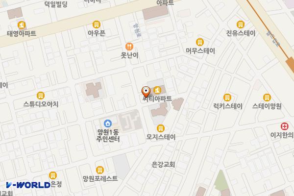 망원시장 개방화장실 위치 지도 — 서울특별시 마포구 포은로6길 27, 1층 (망원동)