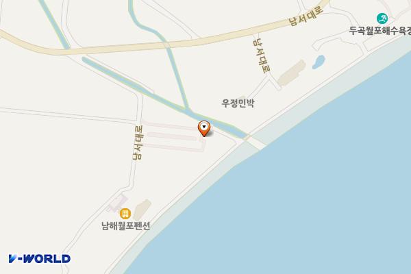 월포마을 2주차장 위치 지도 — 경상남도 남해군 남면 남서대로 611-17